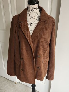 NWT Evereve Ronnie Brown Corduroy Blazer SZ M